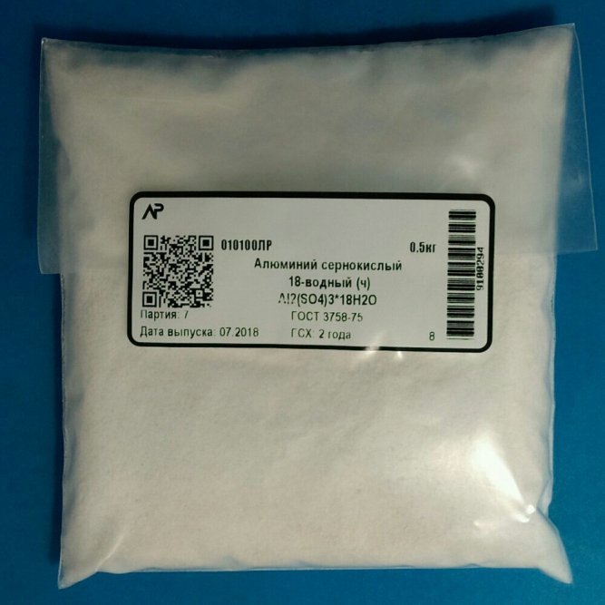 Алюминий сернокислый восемнадцативодный, чда