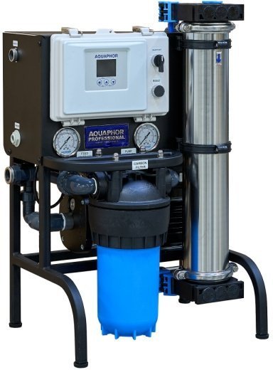 Система обратного осмоса AQUAPHOR APRO-M-150-21X-G-D-F-3 Black (дозатор GRUNDFOS, PLC Aquaphor)