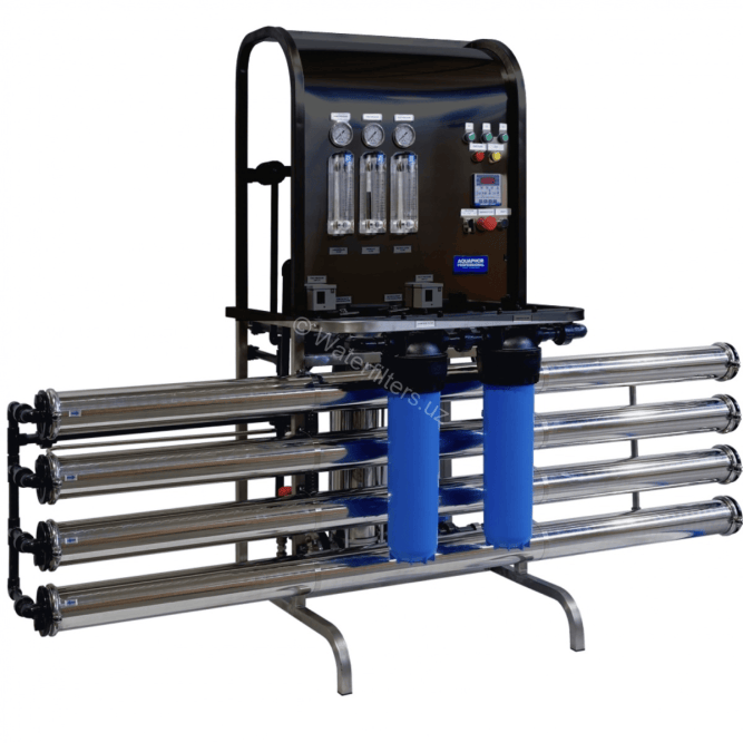 Система обратного осмоса AQUAPHOR APRO-L-2000-CF-32X-G-D-F-5 Short Black (дозатор GRUNDFOS, PLC Createc)