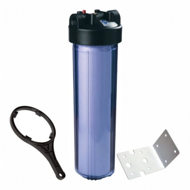 898 20" Прозрачный корпус фильтра Биг Блю с входом 1 " и  сбросом давления Китай