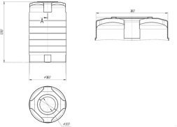 Емкость T 500 л синяя (1295х 755х 755)